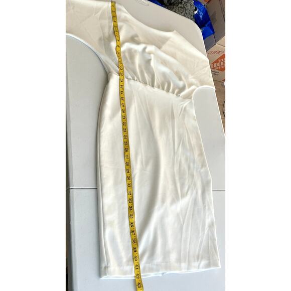 Alexia Admor Paris Sheath Dress Women Large White Bodycon Wedding Rehearsal - Picture 5 of 11